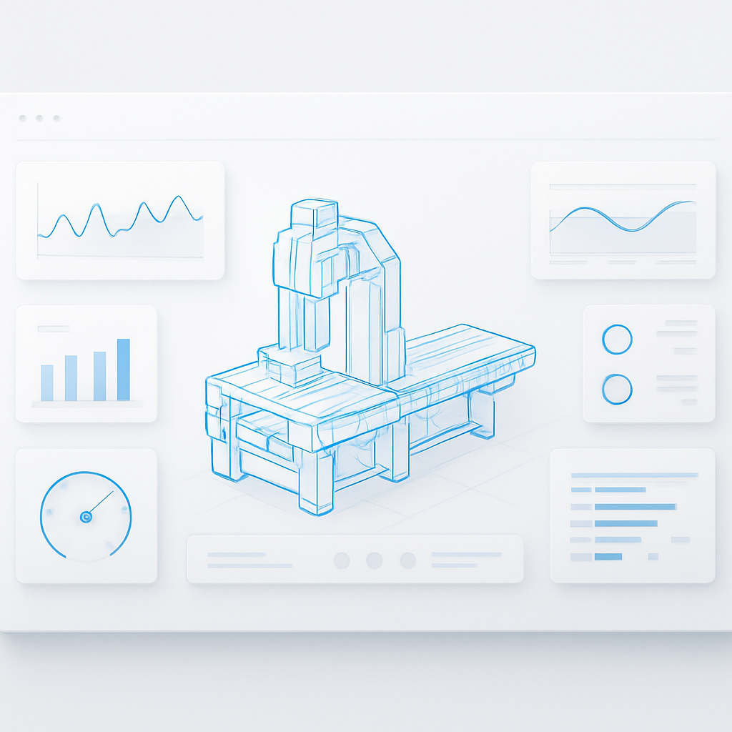 Industrial monitoring dashboard showing a digital twin and real-time sensor data